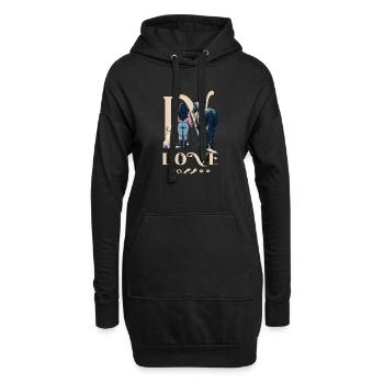 Les chevaux aiment - Sweat-shirt à capuche long Femme - noir - Devant