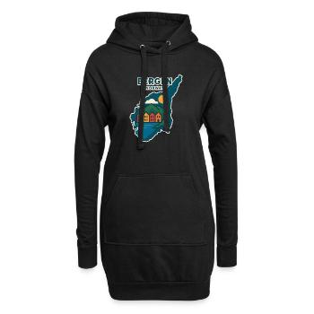 Bergen, Norvège : Skyline au bord de la mer - Sweat-shirt à capuche long Femme - noir - Devant