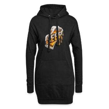 Bier – Cool Beer Logo - Hoodie-Kleid - Schwarz - Vorne