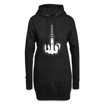 Mittelfinger Stinkefinger Bohmaschine Design - Hoodie-Kleid - Schwarz - Vorne