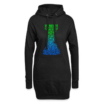 Schach Schachspiel Schachfiguren Schachspieler - Hoodie-Kleid - Schwarz - Vorne