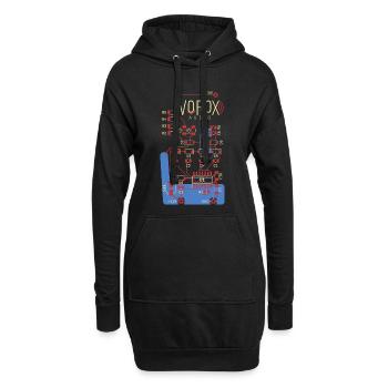 Audio Circuit Platinenkunst - Hoodie-Kleid - Schwarz - Vorne