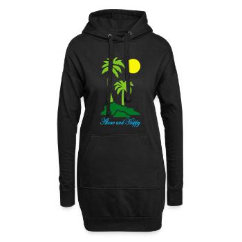 Seul et heureux - Sweat-shirt à capuche long Femme - noir - Devant