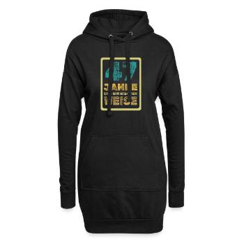 Weisheit 47 - Hoodie-Kleid - Schwarz - Vorne