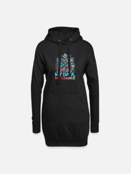 My data - Hoodie Dress - black