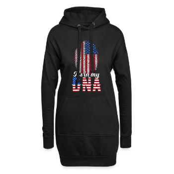 C’est dans mon ADN Empreinte américaine Drapeau américain - Sweat-shirt à capuche long Femme - noir - Devant