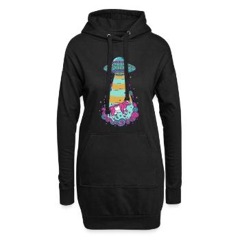 Symbole zen de la géométrie sacrée de la spiritualité - Sweat-shirt à capuche long Femme - noir - Devant