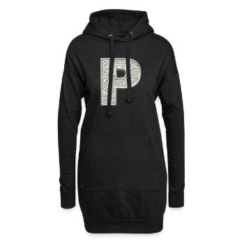 P, letter, letter P, initial, initial P, monogram, - Hoodie-Kleid - Schwarz - Vorne