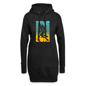Diving taucher scuba silhouette - Hoodie-Kleid - Schwarz - Vorne