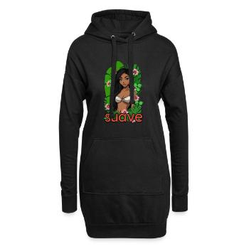 Suave belle femme avec des plantes - Sweat-shirt à capuche long Femme - noir - Devant