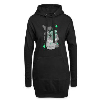 smile happy me grüne farbklecks - Hoodie-Kleid - Schwarz - Vorne