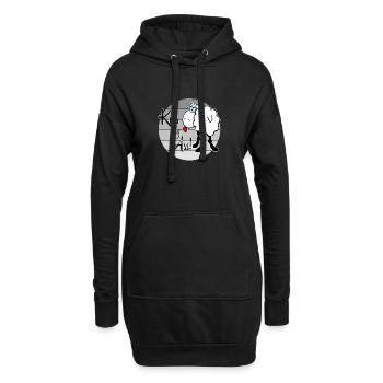 Kiss my Ass Küß mein Arsch Schaf Beleidigung - Hoodie-Kleid - Schwarz - Vorne