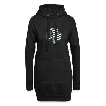 Irish American Flag Vintage Shamrock St. Patrick’ - Hoodie-Kleid - Schwarz - Vorne