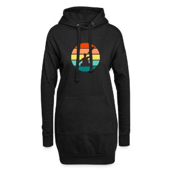 Kajak Paddeln Im Retro Sunset Wassersport Geschenk - Hoodie-Kleid - Schwarz - Vorne