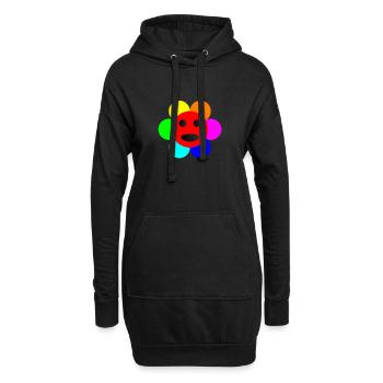 Psycho-Blume - Hoodie-Kleid - Schwarz - Vorne