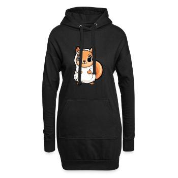 Eichhörnchen Halloween Lustig Geist - Hoodie-Kleid - Schwarz - Vorne