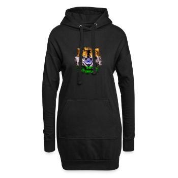 Indien - Hoodie-Kleid - Schwarz - Vorne