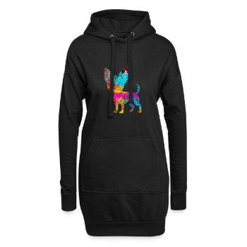 Chihuahua Flowers - Hoodie-Kleid - Schwarz - Vorne