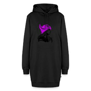 Wikinger Frau Kriegerin - Hoodie-Kleid - Schwarz - Vorne - AI Model Female 172 light (172cm)