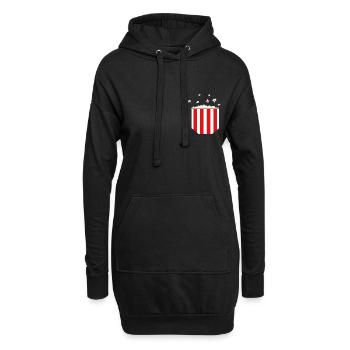 Brusttasche Popcorn Geschenk Idee - Hoodie-Kleid - Schwarz - Vorne