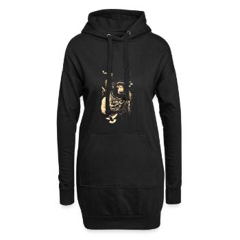 Affe Astronaut Traum Fliegen All Weltraum TShirt - Hoodie-Kleid - Schwarz - Vorne