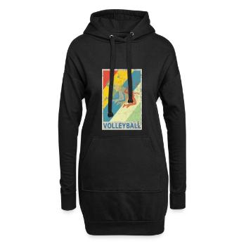 Joueur de volleyball de plage de style vintage rétro - Sweat-shirt à capuche long Femme - noir - Devant