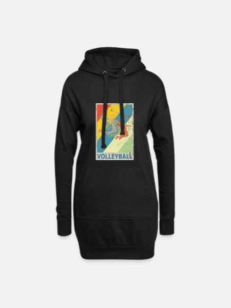 Joueur de volleyball de plage de style vintage rétro - Sweat-shirt à capuche long Femme - noir