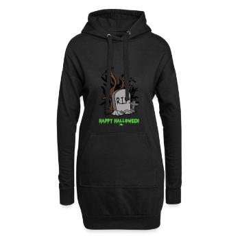 Croix monstre - Sweat-shirt à capuche long Femme - noir - Devant