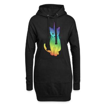 Je suis un caticorn .. Cat Unicorn tshirt unicorn squad - Sweat-shirt à capuche long Femme - noir - Devant