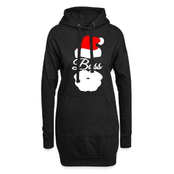 PATRON DU PÈRE NOËL CHEF D’ÉQUIPE CHEF DE BUREAU NOËL - Sweat-shirt à capuche long Femme - noir - Devant