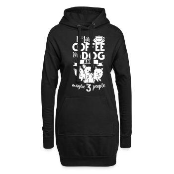 Cafetière Chien Machine Puppy Cup Grains - Sweat-shirt à capuche long Femme - noir - Devant