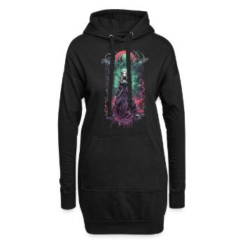Gothic Aesthetic Unterwelt Anime witchcraft Girl - Hoodie-Kleid - Schwarz - Vorne