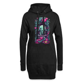 Pastel Goth Kawaii Monster Liebe Magie Design - Hoodie-Kleid - Schwarz - Vorne