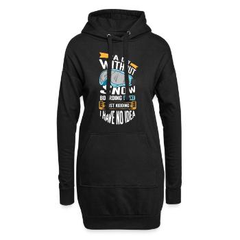 Snowboarder Urlaub Snow Winterurlaub - Hoodie-Kleid - Schwarz - Vorne