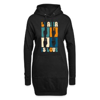 Lama Ferme Animal Amérique du Sud Doux - Sweat-shirt à capuche long Femme - noir - Devant