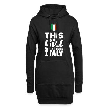 Italie Drapeau Slogan de vacances Drapeau italien - Sweat-shirt à capuche long Femme - noir - Devant