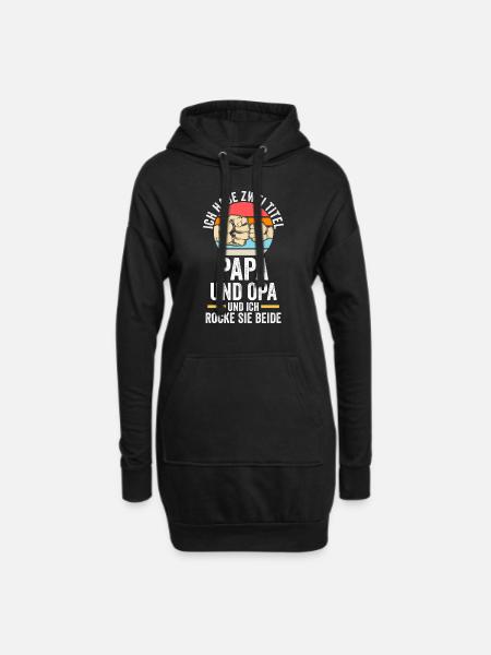 Papa & Opa Papa & Opa Familie Geschenk - Hoodie-Kleid - Schwarz