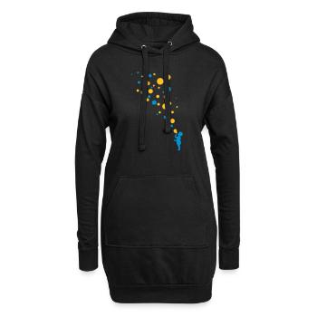 Love color bubbles - Sweat-shirt à capuche long Femme - noir - Devant