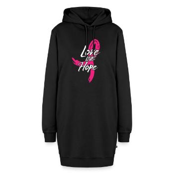 Love Life Hope Cancer Fight - Sweat-shirt à capuche long Femme - noir - Devant