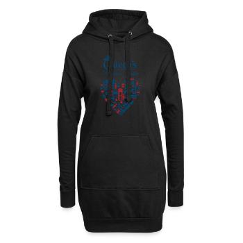 Britisches Königin-Monarchie-Platin-Jubiläum - Hoodie-Kleid - Schwarz - Vorne