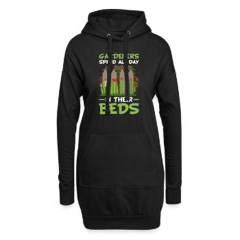 Gärtner verbringen den ganzen Tag in ihren Betten - Hoodie-Kleid - Schwarz - Vorne
