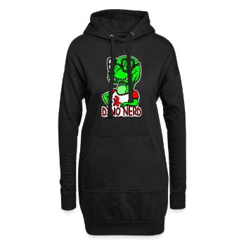 Dino Nerd Dinosaurier T-rex - Hoodie-Kleid - Schwarz - Vorne