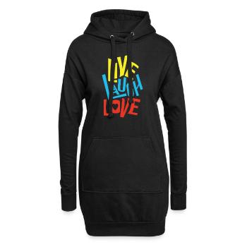 Live Laugh Love - Hoodie-Kleid - Schwarz - Vorne