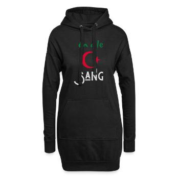 on a le sang Algérie - Sweat-shirt à capuche long Femme - noir - Devant
