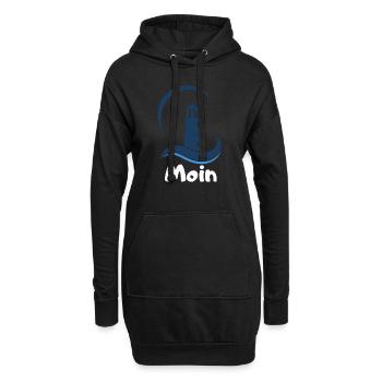 Moin mit Leuchtturm - Hoodie-Kleid - Schwarz - Vorne