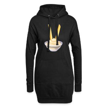 Leckere Mayonnaise | Mayo mit Pommes | Lustig - Hoodie-Kleid - Schwarz - Vorne