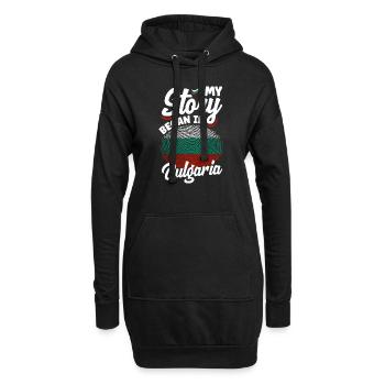 Bulgarisch Bulgarien Bulgarische Flagge Meine Geschichte begann - Hoodie-Kleid - Schwarz - Vorne