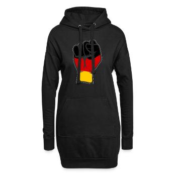 Deutschland Flagge Faust Hand Symbol - Hoodie-Kleid - Schwarz - Vorne