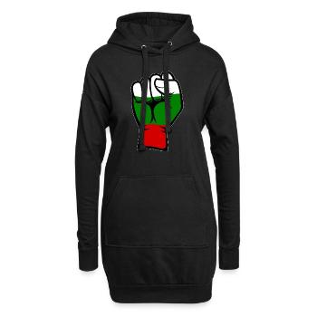 Bulgarien Flagge Faust Hand Symbol - Hoodie-Kleid - Schwarz - Vorne