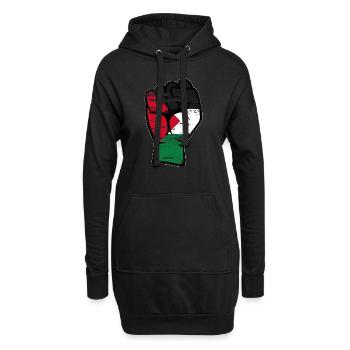 Symbole du poing du drapeau de la Palestine utilisé - Sweat-shirt à capuche long Femme - noir - Devant